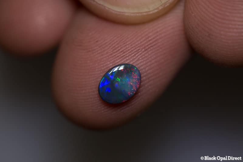 0.45 ct black opal 7x5x1.5mm - Image 2