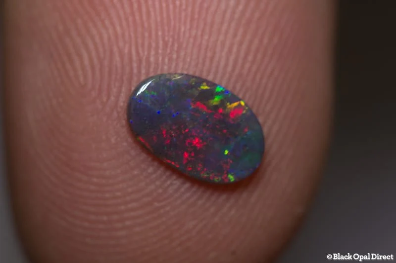 0.45 ct black opal 8x5x1.5mm - Image 2