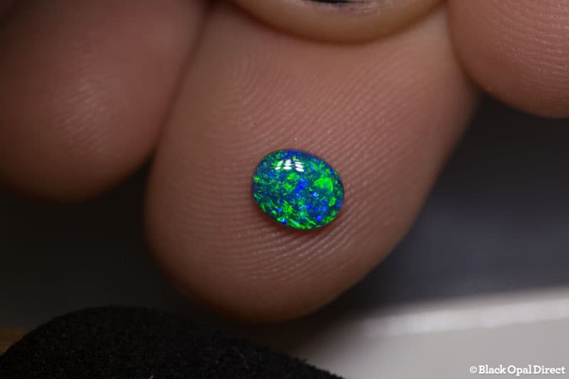 0.48 ct gem black opal 6x5x2mm - Image 3