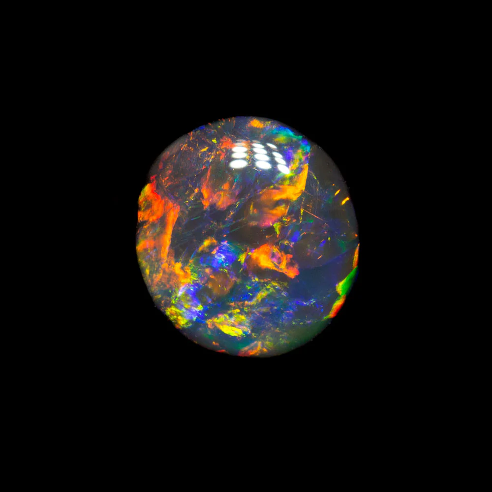 0.71 ct gem black opal 7.1x6.6x2.2mm - Image 2