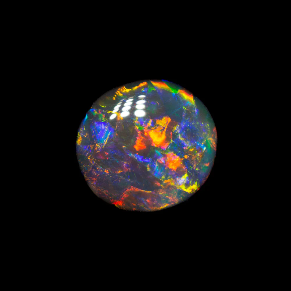 0.71 ct gem black opal 7.1x6.6x2.2mm - Image 3