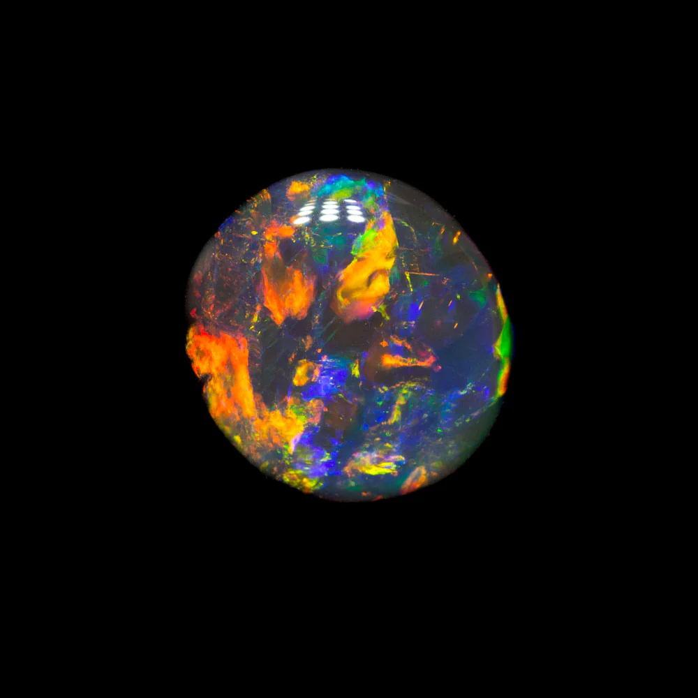0.71 ct gem black opal 7.1x6.6x2.2mm - Image 4