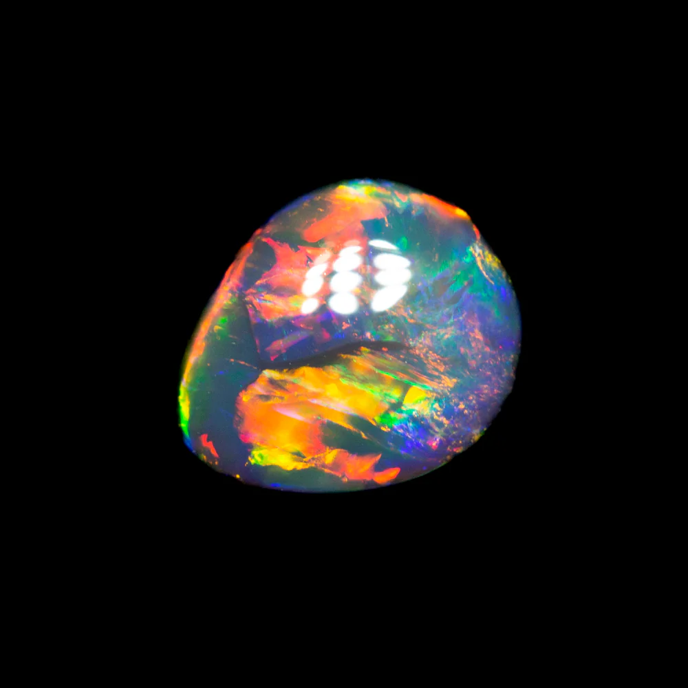 0.77 ct gem black opal 6.7x5.6x3.2mm - Image 3
