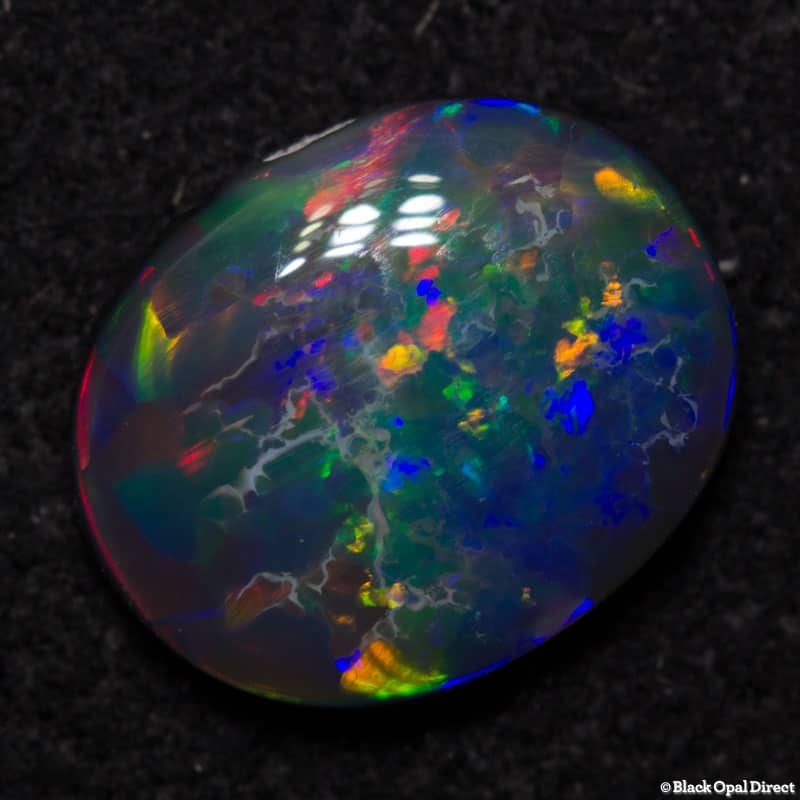 0.77 ct gem black opal 8x6x2mm - Image 2