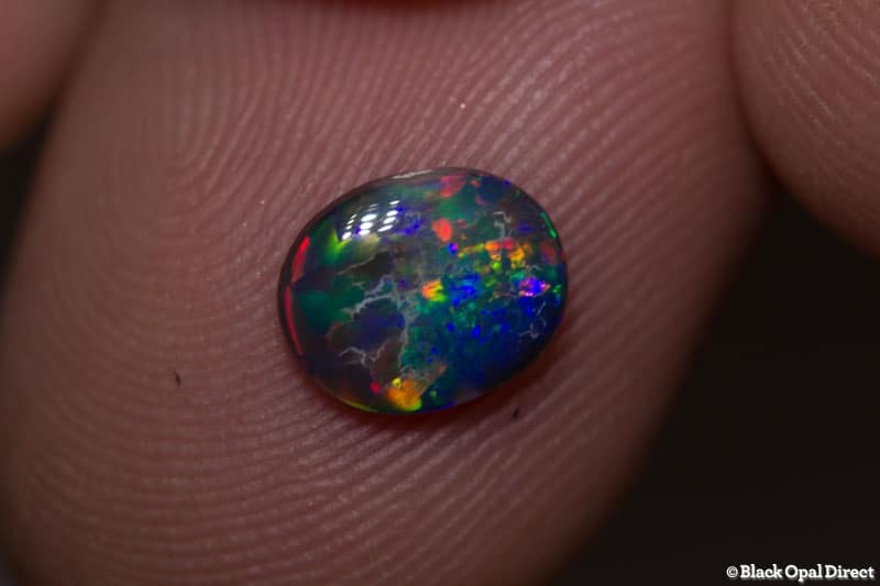 0.77 ct gem black opal 8x6x2mm - Image 4
