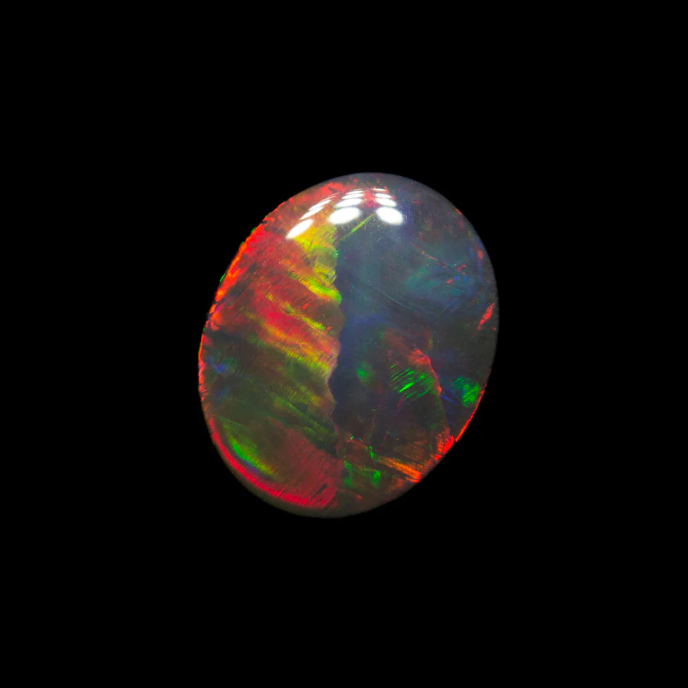 0.79 ct gem black opal 7.9x6.4x2.3mm - Image 4
