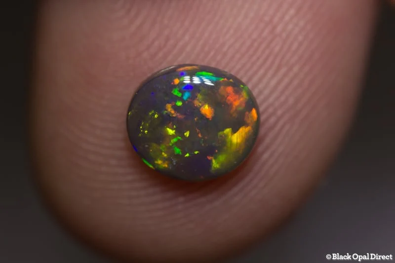 0.90 ct gem black opal 7.5x6.5x3mm - Image 3