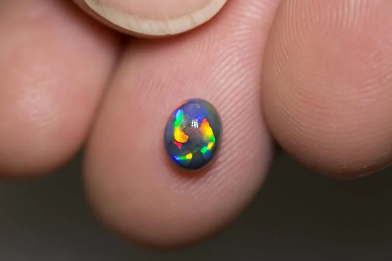 1.01 ct gem black opal 7x5x4.5mm - Image 3