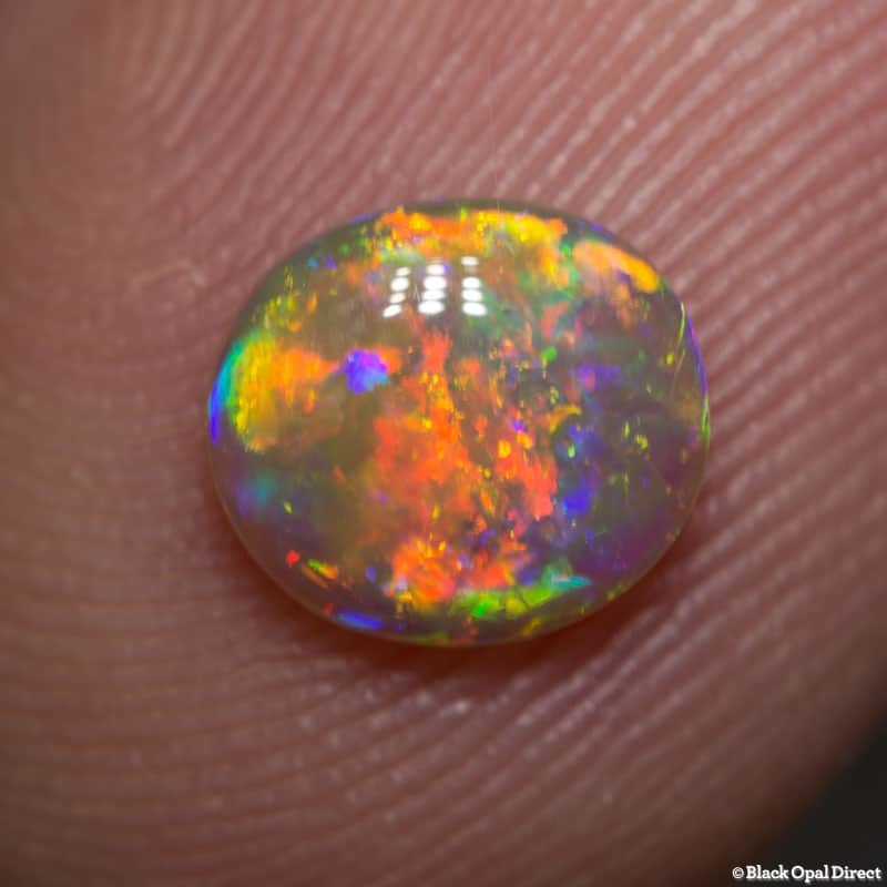 1.01 ct gem red orange crystal opal 8x7x3mm - Image 2