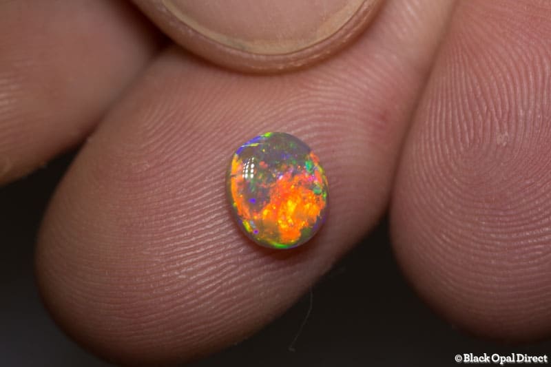 1.01 ct gem red orange crystal opal 8x7x3mm - Image 3