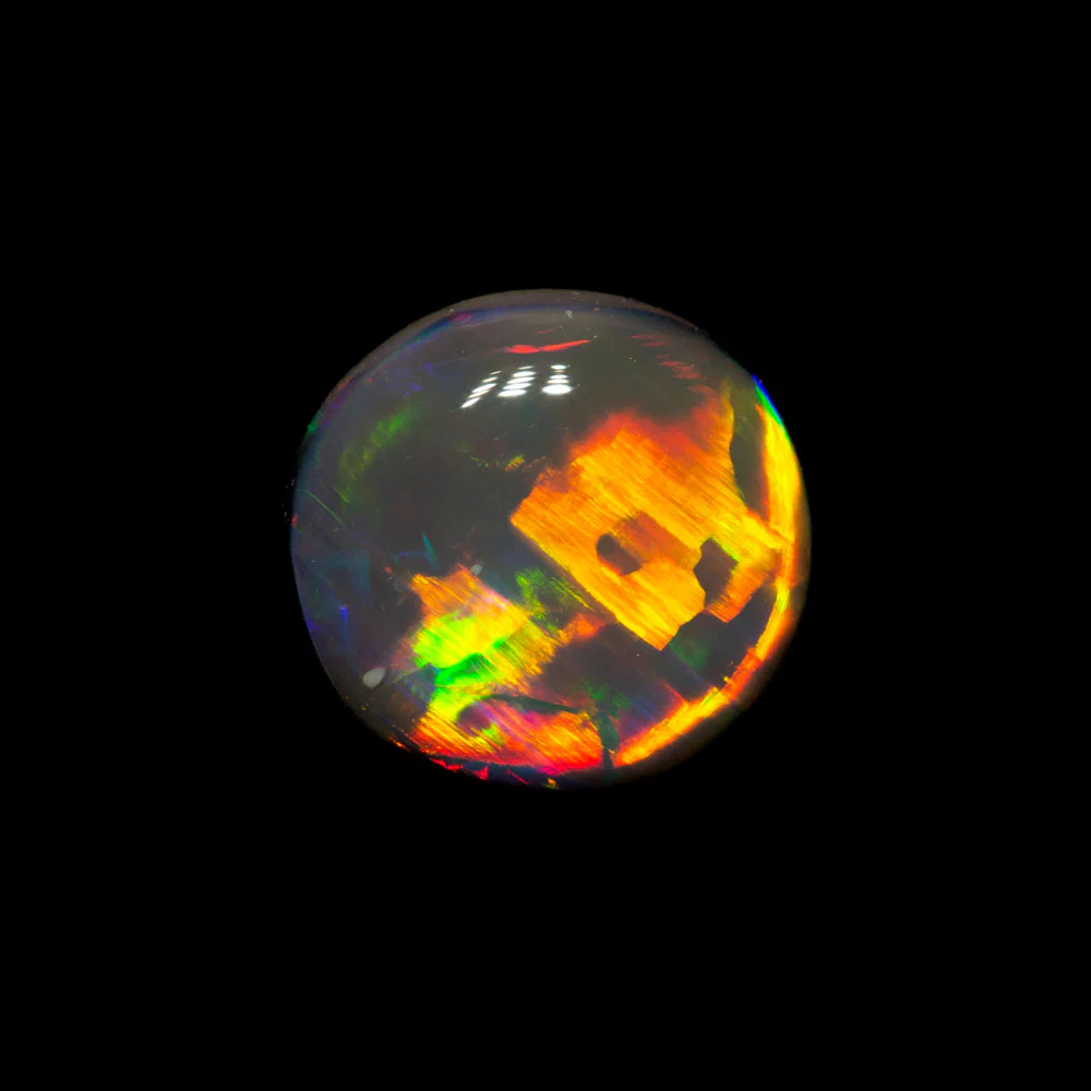 1.02 ct gem black opal 7x6.8x3.1mm - Image 4