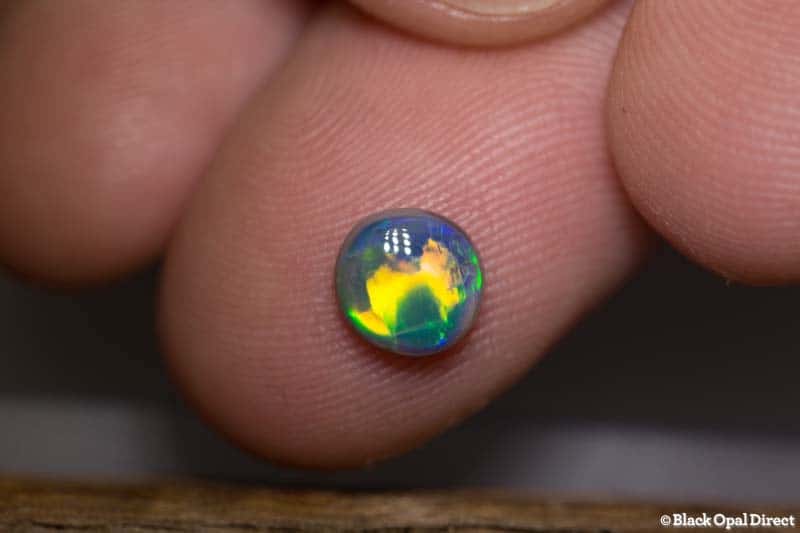 1.04 ct gem black opal 6.5mm round x3mm - Image 5
