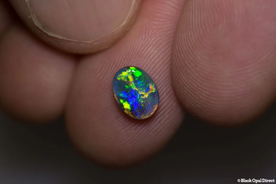 1.05 ct gem black opal 8x6x2.5mm - Image 3