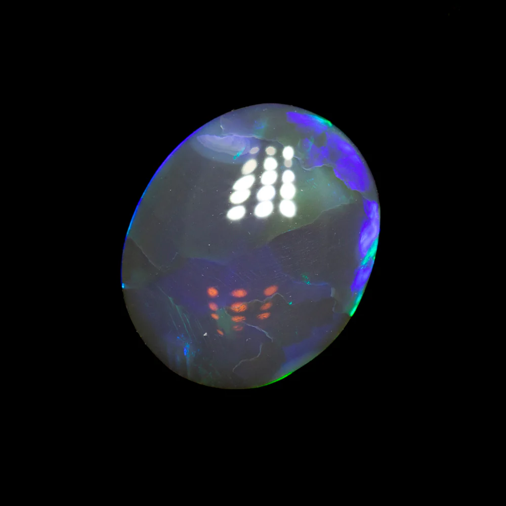 1.07 ct black crystal opal 9.1x7.5x2.4mm - Image 2
