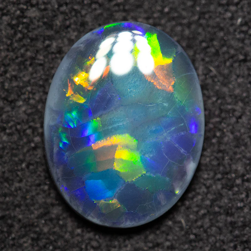 1.08 ct gem black opal 9.8x7.7x2.1mm - Image 3