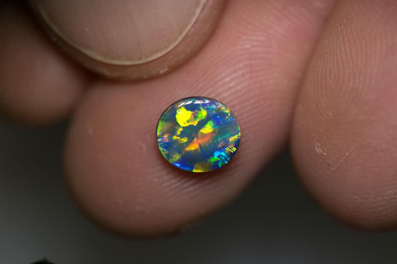 1.14 ct gem black opal 8x7x3mm - Image 2