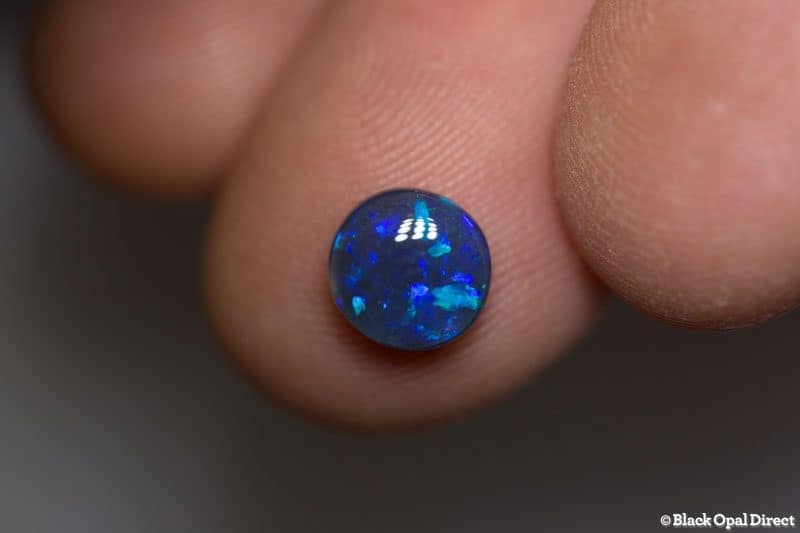 1.16 ct black opal 7mm round x3mm thick - Image 2