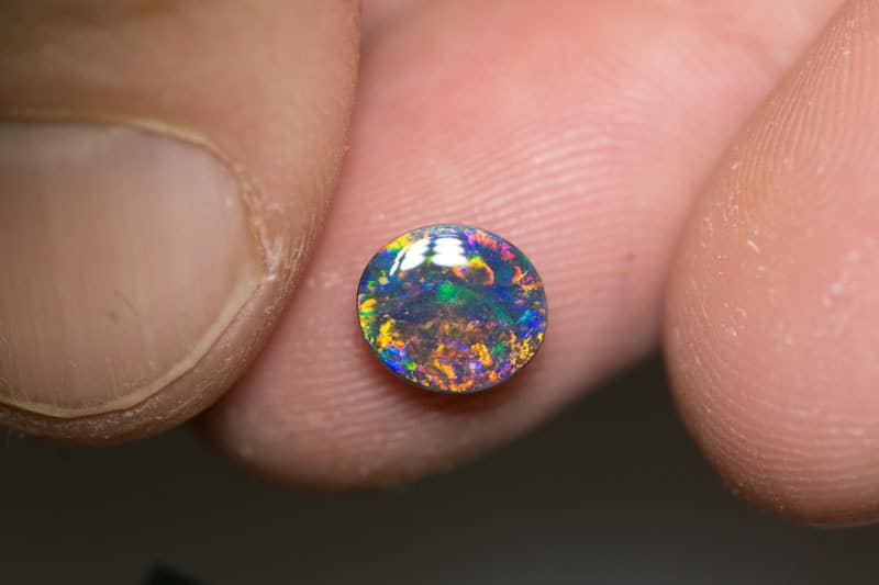 1.16 ct gem black opal 8x7x3mm - Image 2
