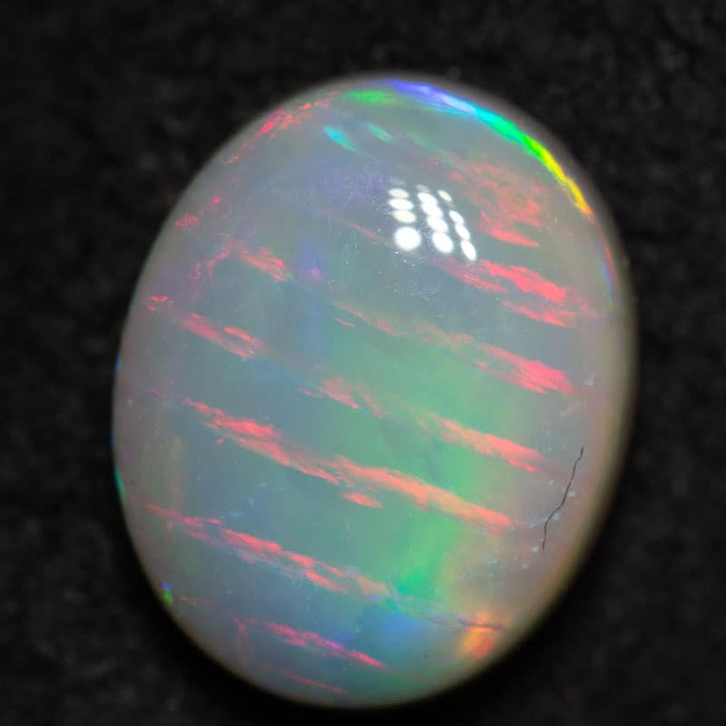 1.17 ct dark fish scale pattern opal 8.3x6.8x3.2mm - Image 6