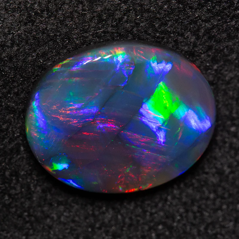 1.20 ct gem black opal 9.3x7.7x2.4mm - Image 4
