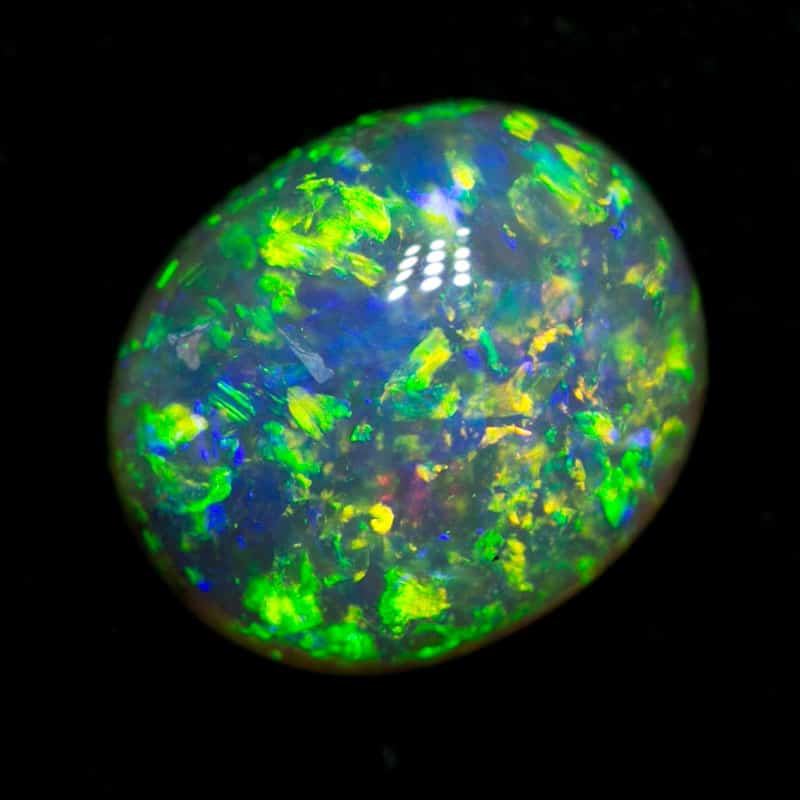 1.22 ct gem dark crystal opal double sided 7.5x6x4mm - Image 2