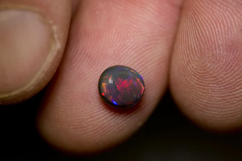 1.27 ct double sided gem black opal 7x6x4mm - Image 2