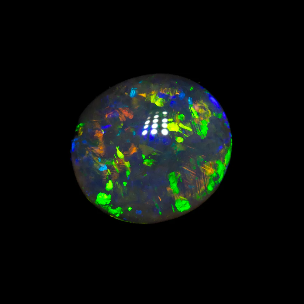 1.28 ct gem black opal 7.3x6.6x4mm - Image 2