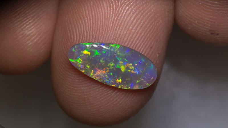 1.35 ct black crystal opal 15x7x2mm - Image 3