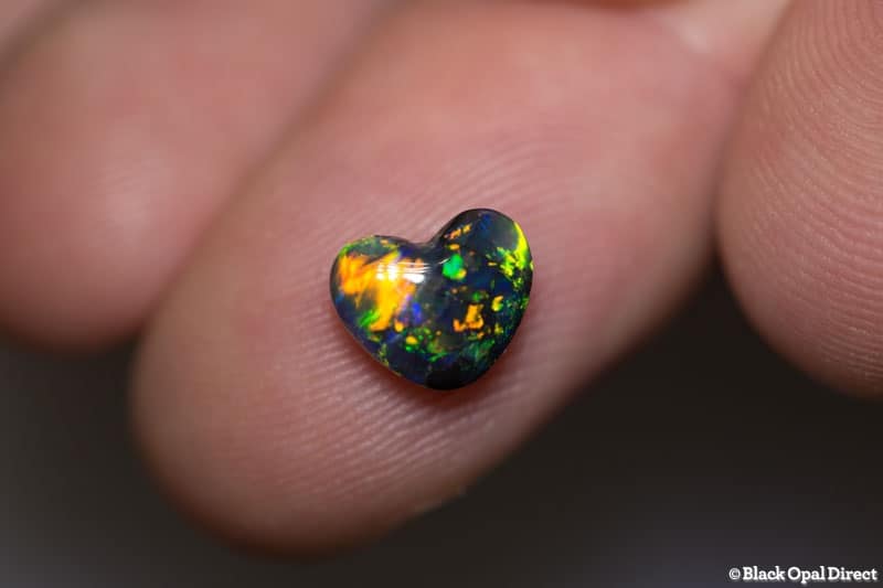 1.41 ct gem black opal heart double sided 8.3x7x4mm - Image 2