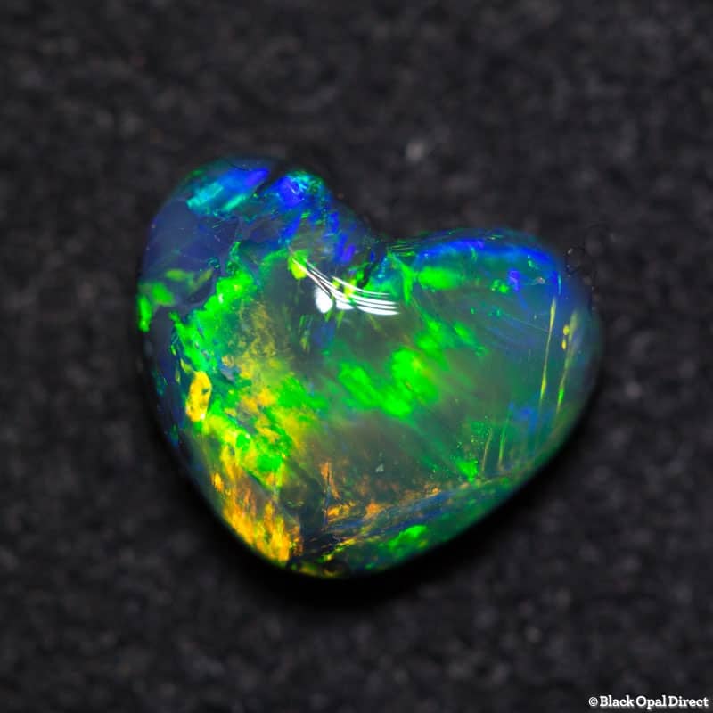 1.41 ct gem black opal heart double sided 8.3x7x4mm - Image 4