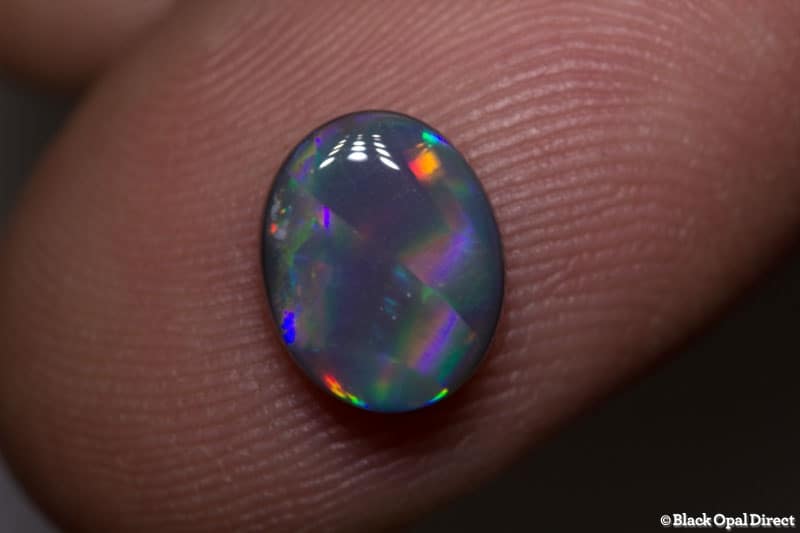 1.44 ct ribbon pattern black opal 9x7x3mm - Image 2