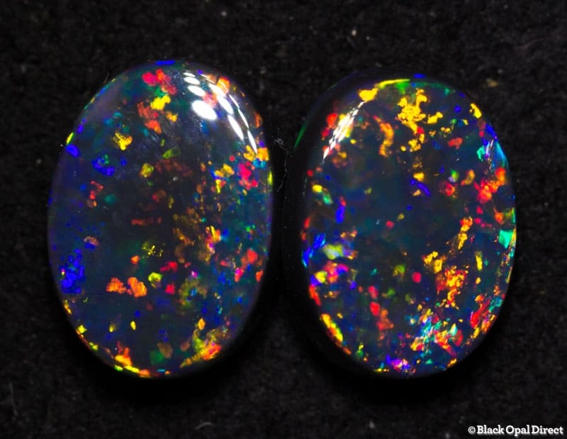 1.53 ct gem black opal pair 7x5mm - Image 5