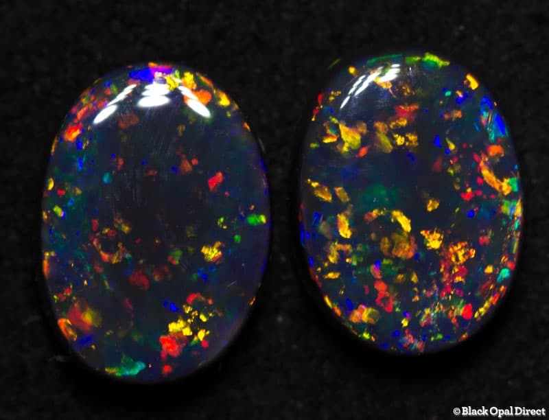 1.53 ct gem black opal pair 7x5mm - Image 6