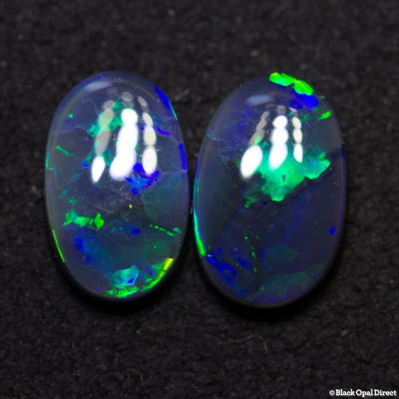 1.56 ct black opal pair 8x5mm - Image 3