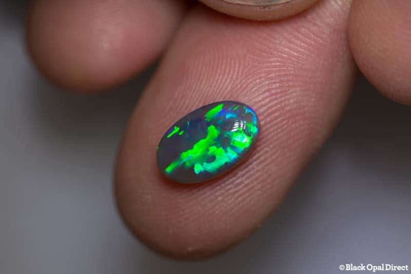 1.64 ct black crystal opal 11x7x3.2mm - Image 2