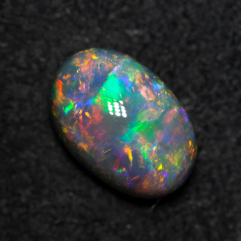 1.71 ct gem black opal 9x6x5.1mm - Image 4
