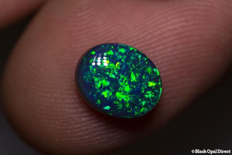 1.76 ct gem black opal 9x7.5x4mm - Image 2