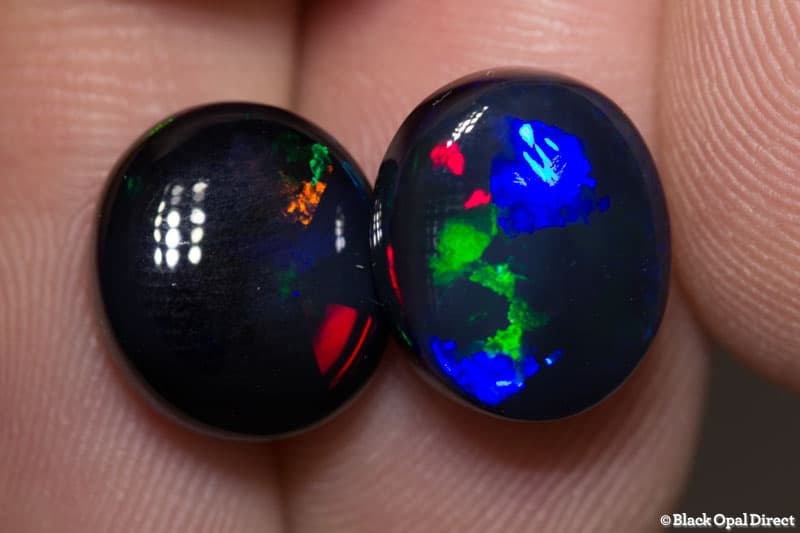 10.20 ct black opal pair 12x11mm - Image 2