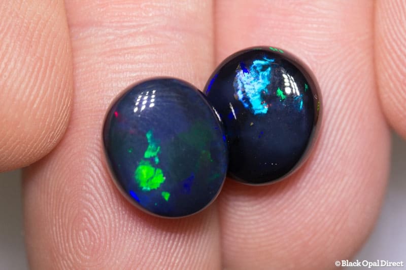 10.20 ct black opal pair 12x11mm - Image 4
