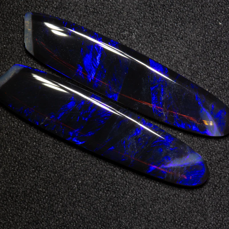 12.88 ct black crystal opal pair 34x7.8x3mm - Image 3