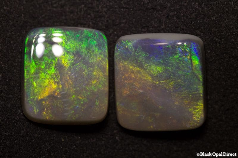 13.18 ct cushion cut semi black opal pair 14x12x4.4mm - Image 2