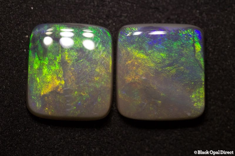 13.18 ct cushion cut semi black opal pair 14x12x4.4mm - Image 3