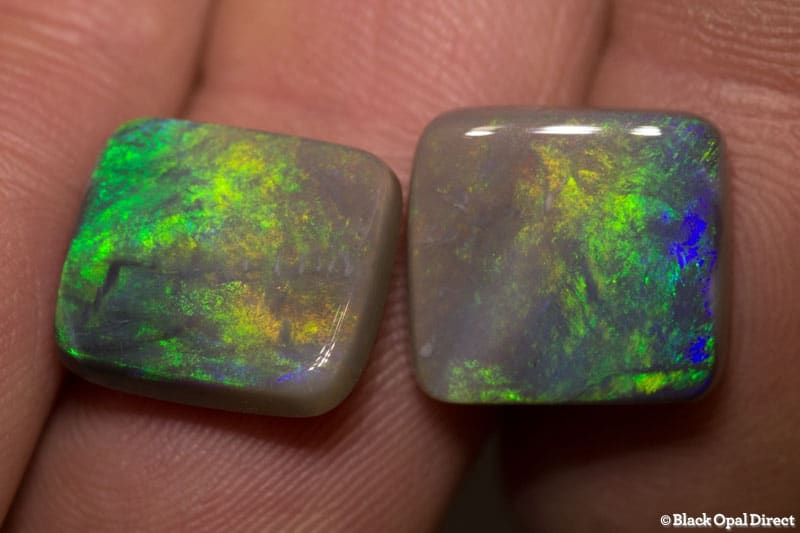 13.18 ct cushion cut semi black opal pair 14x12x4.4mm - Image 4