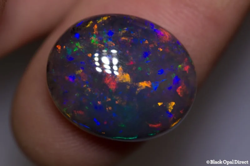 14.73 ct gem black crystal opal 19x16x8mm - Image 3