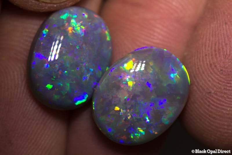 14.76 ct semi black opal pair 15x12x5mm - Image 2