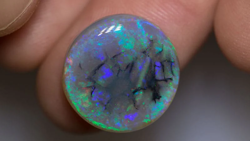 15.28 ct dark crystal opal 19mm round x 6.5mm - Image 2