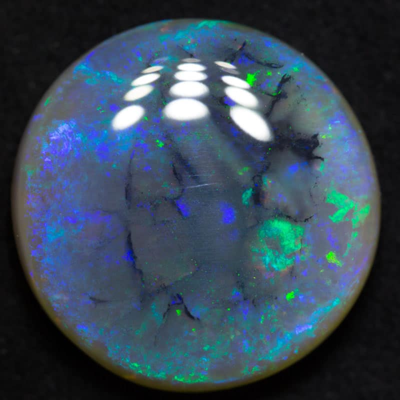 15.28 ct dark crystal opal 19mm round x 6.5mm - Image 3