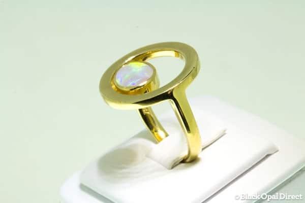18kt Gold Luna Ring with Crystal Opal - Image 2