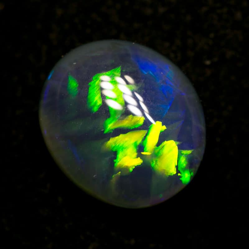 2.01 ct gem black opal with Chinese writing 9x8x4mm Slessor - Image 2