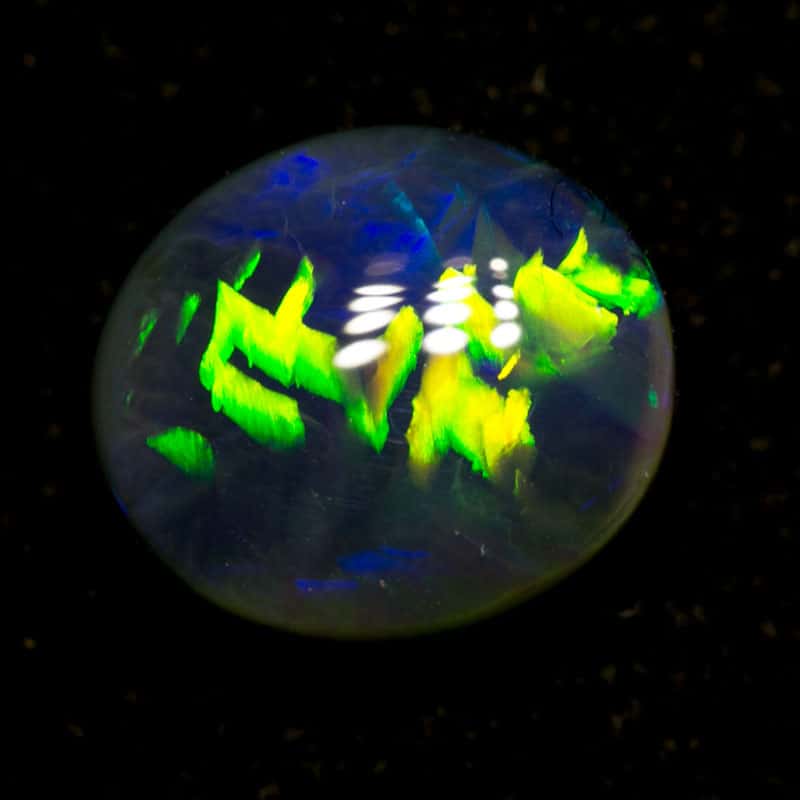 2.01 ct gem black opal with Chinese writing 9x8x4mm Slessor - Image 3